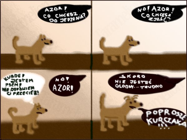 Komiks z psami: Głodny pies